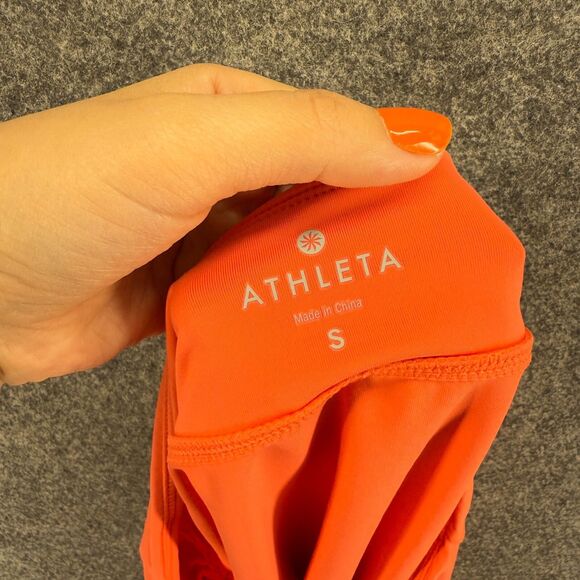 Athleta Skirt Women S Small Pink A-Lien Midi Gaphered Mid Rise Pull On Nylon - Picture 6 of 8